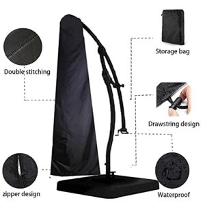 boyspringg Patio Umbrella Cover - 600D Waterproof , Outdoor Umbrella Cover for Offset Cantilever Umbrella , Fits Patio Umbrella 9-13 Ft , Black Umbrella Cover.