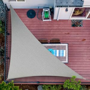 shademart 20′ x 20′ x 28.3′ grey right triangle sun shade sail smtaprt20 canopy smtaprt20 fabric cloth screen, water air permeable & uv block, heavy duty, carport patio outdoor – (we customize size)