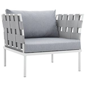 modway eei-2602-whi-gry mo-eei-2602-whi-gry harmony outdoor patio aluminum, armchair, white gray