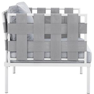 Modway EEI-2602-WHI-GRY MO-EEI-2602-WHI-GRY Harmony Outdoor Patio Aluminum, Armchair, White Gray