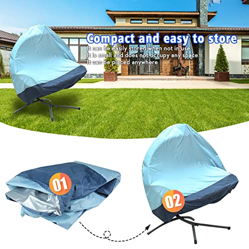 73 Inch Patio Thicken Hammock Cover Waterproof, Outdoor Hanging Chaise Lounge and Stand Wind Resistant Cover, Weatherproof Outdoor Curved Steel Hammock Lounger Swing Chair Covers