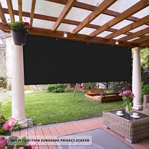 SUNLAX 6'x10' Black Balcony Privacy Screen Fence Windscreen Cover Fabric Shade Netting Mesh Cloth with Grommets UV Protection for Patio, Backyard, Porch, Railing Shield 90%