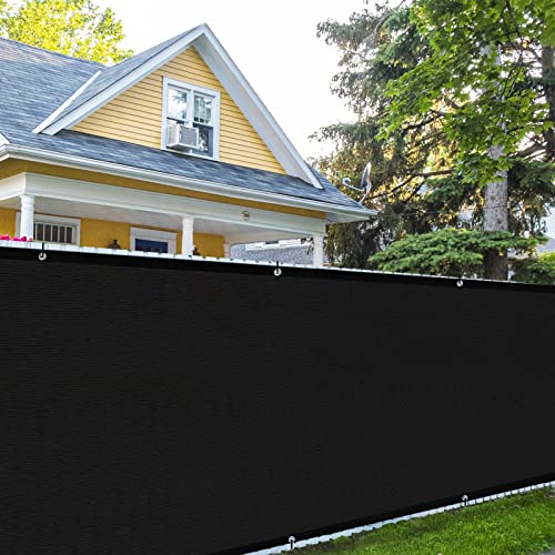 SUNLAX 6'x10' Black Balcony Privacy Screen Fence Windscreen Cover Fabric Shade Netting Mesh Cloth with Grommets UV Protection for Patio, Backyard, Porch, Railing Shield 90%