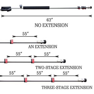 Xiny Tool 19 FT Pressure Washer Telescoping Extension Wand 4000 PSI, Maximum Telescoping Length of 19 Ft including 2 x 1/4 inch Wands, 2 Adapters, 5 Nozzle Tips and Belt for Pressure Washers