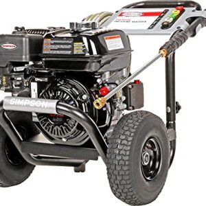 SIMPSON Cleaning PS3228 PowerShot 3300 PSI Gas Pressure Washer, 2.5 GPM, Honda GX200 Engine, Includes Spray Gun and Extension Wand, 5 QC Nozzle Tips, 5/16-inch x 25-foot MorFlex Hose