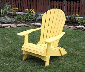 yellow-poly lumber folding adirondack chair with rolled seating heavy duty everlasting lifetime polytuf hdpe – made in usa – amish crafted