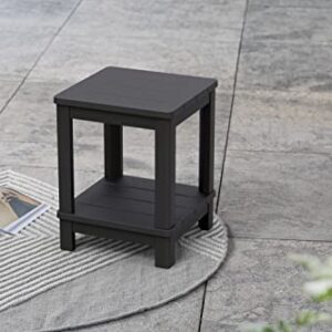 Keter Adirondack Deluxe Patio Side Table with Two Tiers and Easy Assembly - Perfect for Outdoor Fire Pit Seating, Graphite