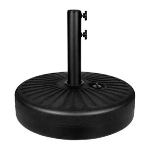 simple deluxe 20″ heavy duty patio market umbrella stand with steel holder water filled for outdoor, lawn, garden, 20inch, round base