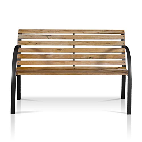 Furniture of America Bellina Outdoor Bench, Black