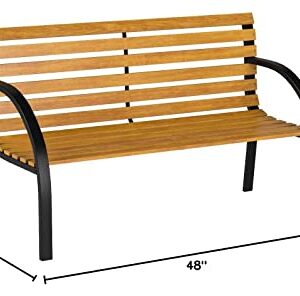 Furniture of America Bellina Outdoor Bench, Black