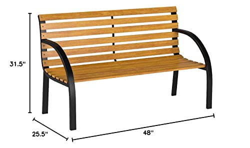 Furniture of America Bellina Outdoor Bench, Black