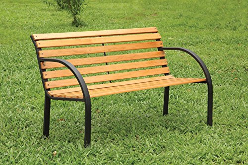 Furniture of America Bellina Outdoor Bench, Black