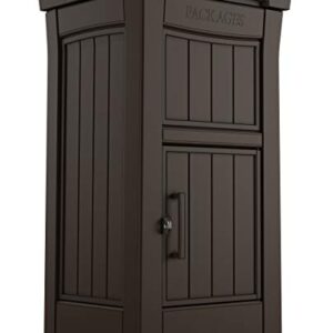 Keter Package Delivery Box for Porch with Lockable Secure Storage Compartment to Keep Packages Safe, Brown