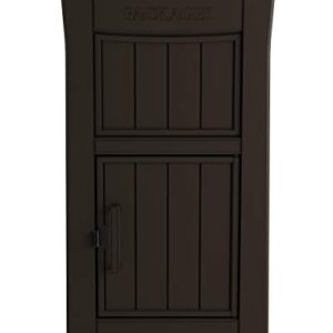 Keter Package Delivery Box for Porch with Lockable Secure Storage Compartment to Keep Packages Safe, Brown