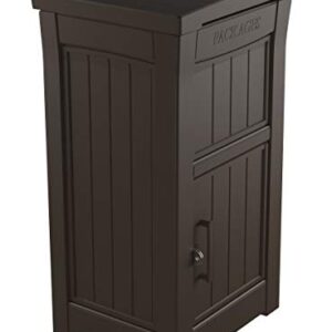 Keter Package Delivery Box for Porch with Lockable Secure Storage Compartment to Keep Packages Safe, Brown