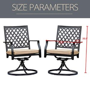 LOKATSE HOME Patio Swivel Rocker Furniture Metal Outdoor Dining Chairs with Cushion Set of 2