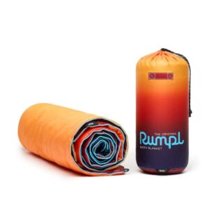 Rumpl The Original Puffy | Printed Outdoor Camping Blanket for Traveling, Picnics, Beach Trips, Concerts | Pyro Fade, 2-Person