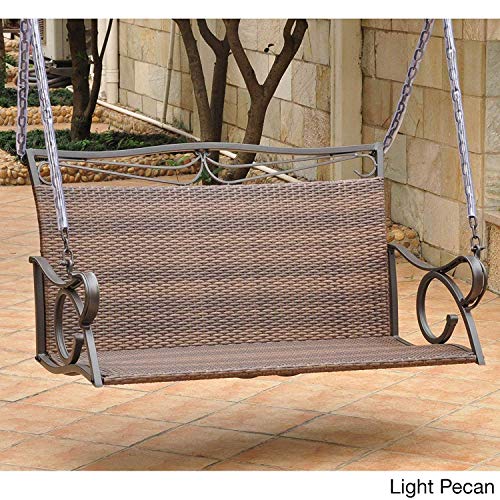 International Caravan Lisbon Loveseat Porch Swing in Antique Brown