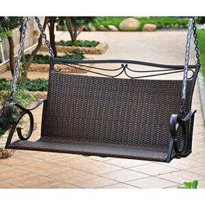 International Caravan Lisbon Loveseat Porch Swing in Antique Brown