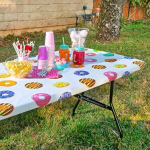 Tablecloth for Folding Table -Fitted Rectangular Table Cloth for 6 Foot – Size 32 x 72 inch - (180 x 75 cm) Plastic Vinyl Flannel Backed with Elastic Rim- for Christmas|Parties, Waterproof