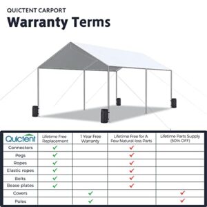 Quictent 10X20'ft Upgraded Heavy Duty Carport Car Canopy Party Tent with Reinforced Steel Cables-White