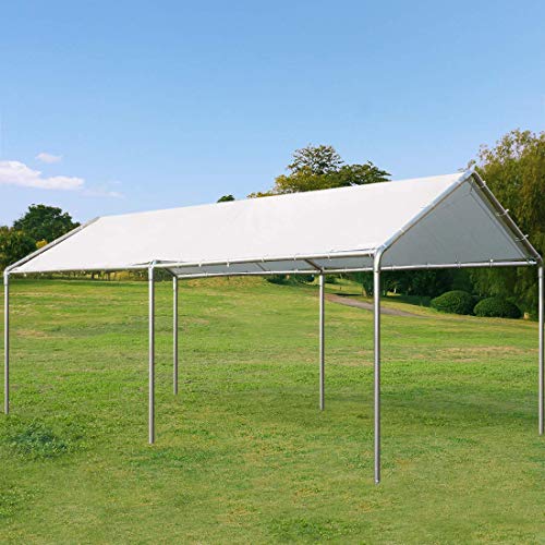 Quictent 10X20'ft Upgraded Heavy Duty Carport Car Canopy Party Tent with Reinforced Steel Cables-White