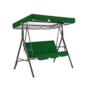 rnsunh replacement canopy for swing patio swing canopy replacement top cover & seat cover waterproof 3 seater outdoor swing canopy replacement cover for patio swing garden swing outdoor(green)