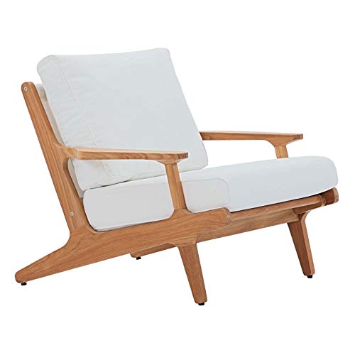 Modway EEI-3332-NAT-WHI-SET Saratoga 3 Piece Outdoor Patio Teak Set in Natural White