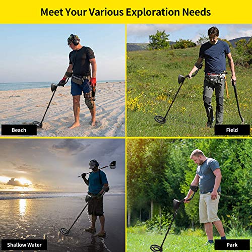 Metal Detector, Professional High Accuracy Metal Detector for Adults & Kids, Adjustable Beach Waterproof Gold Detector with Pinpoint & Sensitive Search Coil, with Multiple Audio Prompts &DISC Modes