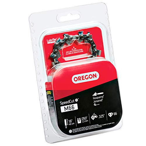 Oregon M66 SpeedCut Chainsaw Chain for 16-Inch Bar - .325-Inch Pitch, .050-Inch Gauge, 66 Drive Links, Replacement Low-Kickback Chainsaw Blade, fits Many Husqvarna & Jonsered Models (95TXL066G)