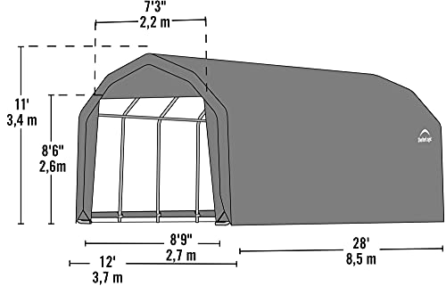 ShelterLogic 90253 Grey 12'x28'x11' Barn Shelter