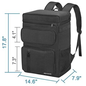 Insulated Cooler Backpack Leakproof Backpack Cooler 45 Can Large Soft Cooler Bag to Picnic Travel for Men Women (Black)