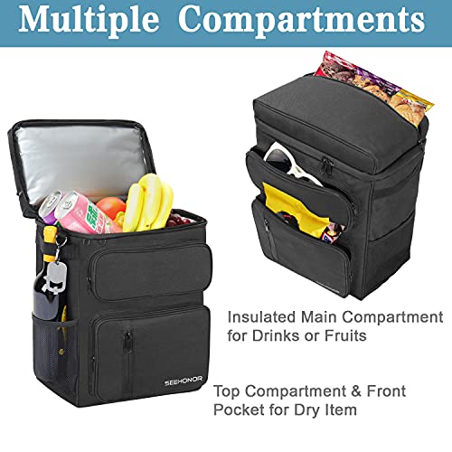 Insulated Cooler Backpack Leakproof Backpack Cooler 45 Can Large Soft Cooler Bag to Picnic Travel for Men Women (Black)