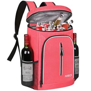 forich soft cooler backpack insulated waterproof backpack cooler bag leak proof portable cooler backpacks to work lunch travel beach camping hiking picnic fishing beer for men women (watermelon red)