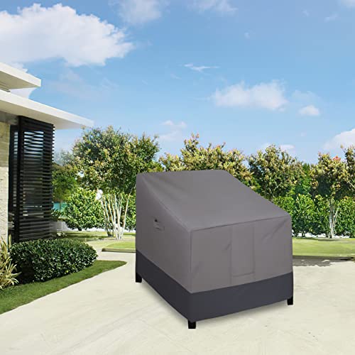 Easy-Going Waterproof Outdoor Lounge Chair Cover, Heavy Duty Patio Couch Cover, Windproof Outdoor Furniture Cover with Air Vent (2 Pack-33.5Wx31.5Dx36H inch, Gray/Dark Gray)