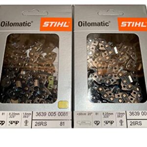 Stihl 26RS 81 Drive Links .325 Pitch .063 Gauge (2 Pack) Rapid Super Chainsaw Chain