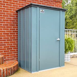 Spacemaker 4' x 3' Compact Outdoor Metal Backyard, Patio, and Garden Storage Shed Kit, Juniper Berry