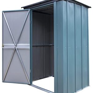 Spacemaker 4' x 3' Compact Outdoor Metal Backyard, Patio, and Garden Storage Shed Kit, Juniper Berry