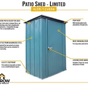 Spacemaker 4' x 3' Compact Outdoor Metal Backyard, Patio, and Garden Storage Shed Kit, Juniper Berry