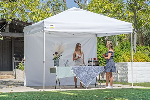 CROWN SHADES Comercial Instant Canopy Pop Up Tent 10X10 (10x10 with 4 Sidewalls, White)