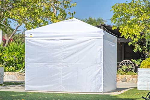 CROWN SHADES Comercial Instant Canopy Pop Up Tent 10X10 (10x10 with 4 Sidewalls, White)