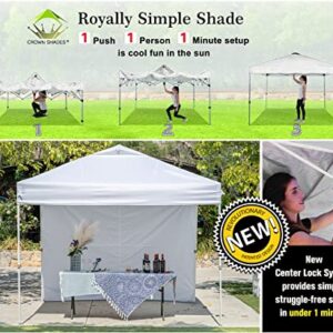 CROWN SHADES Comercial Instant Canopy Pop Up Tent 10X10 (10x10 with 4 Sidewalls, White)