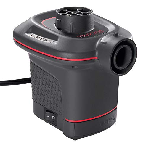 Intex 66636 12 Volt Quick-Fill Dc Electric Pump-Just Plug into Car 12v Socket, Black and Red