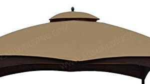 ALISUN Replacement Canopy Top for Lowe's 10' x 12' Gazebo #TPGAZ17-002C (Golden Brown Canopy Top Only)
