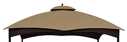 ALISUN Replacement Canopy Top for Lowe's 10' x 12' Gazebo #TPGAZ17-002C (Golden Brown Canopy Top Only)