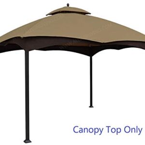 ALISUN Replacement Canopy Top for Lowe's 10' x 12' Gazebo #TPGAZ17-002C (Golden Brown Canopy Top Only)