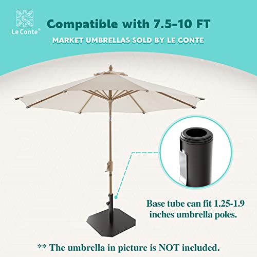 LE CONTE Iron Base Market Umbrella Base Outdoor Patio Table Umbrella Weighted Base, Rust Free (26 lbs, Dark Brown)
