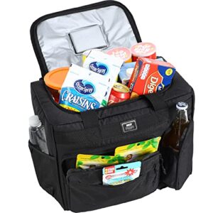 MIER 30L Extra Large Soft Cooler Bag with Bottle Opener for Camping Beach BBQ Grocery Golf Leakproof Picnic Lunch Bag, Collapsible, Top Flip Lid, 45Can (Black)