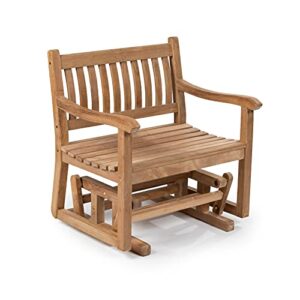 titan great outdoors yosemite glider teak chair, outdoor patio chair, spa or garden seating
