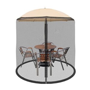 pure garden 82-5677c netting for patio table umbrella, garden deck furniture-zippered mesh enclosure cover, 7.5′, black